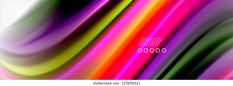 Smooth liquid blur wave background, color flow concept, vector illustration