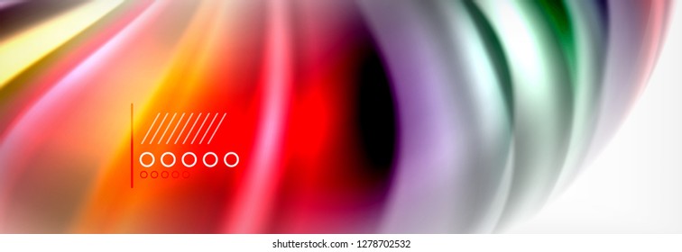Smooth liquid blur wave background, color flow concept, vector illustration