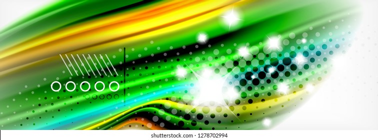Smooth liquid blur wave background, color flow concept, vector illustration