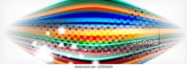 Fondo de la onda borrosa líquida suave, concepto de flujo de color, ilustración vectorial