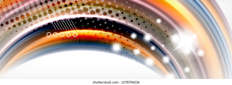 Fondo de la onda borrosa líquida suave, concepto de flujo de color, ilustración vectorial
