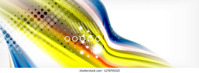 Smooth liquid blur wave background, color flow concept, vector illustration