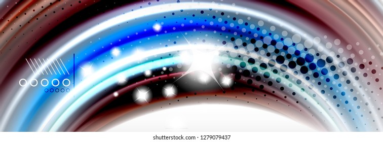 Smooth liquid blur wave background, color flow concept, vector illustration