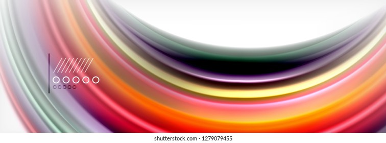 Plano de fundo de onda de desfoque líquido suave, conceito de fluxo de cor, ilustração de vetor