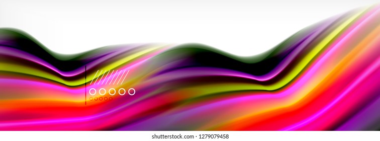 Smooth liquid blur wave background, color flow concept, vector illustration