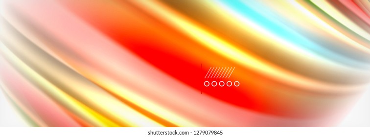 Smooth liquid blur wave background, color flow concept, vector illustration