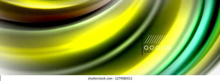 Fondo de la onda borrosa líquida suave, concepto de flujo de color, ilustración vectorial