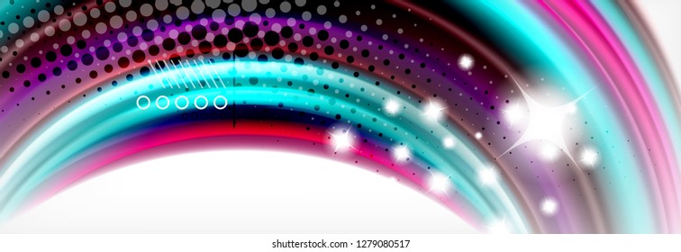 Fondo de la onda borrosa líquida suave, concepto de flujo de color, ilustración vectorial