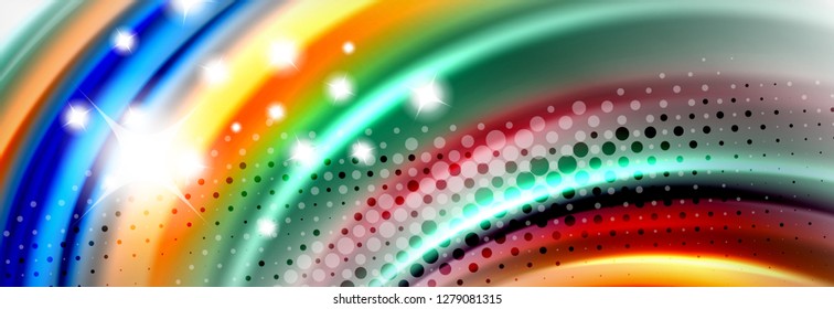 Fondo de la onda borrosa líquida suave, concepto de flujo de color, ilustración vectorial