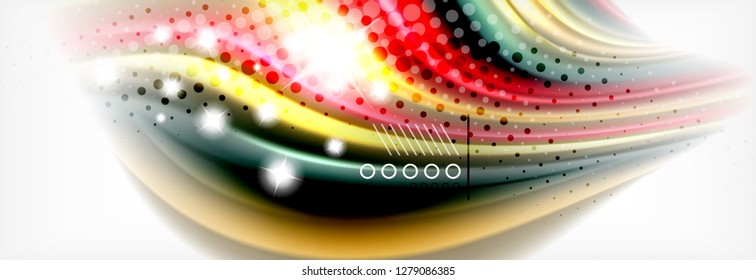 Smooth liquid blur wave background, color flow concept, vector illustration