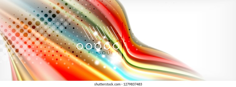 Fondo de la onda borrosa líquida suave, concepto de flujo de color, ilustración vectorial