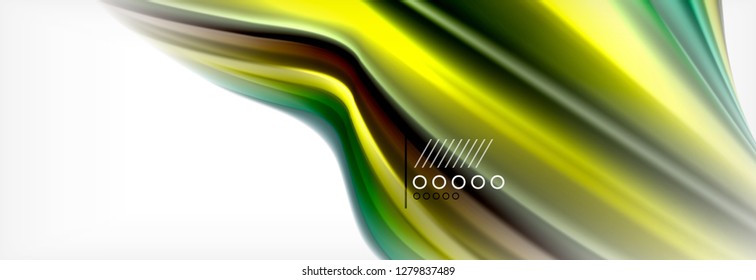 Smooth liquid blur wave background, color flow concept, vector illustration