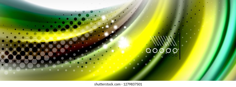 Smooth liquid blur wave background, color flow concept, vector illustration