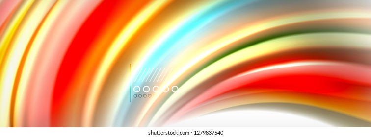 Plano de fundo de onda de desfoque líquido suave, conceito de fluxo de cor, ilustração de vetor