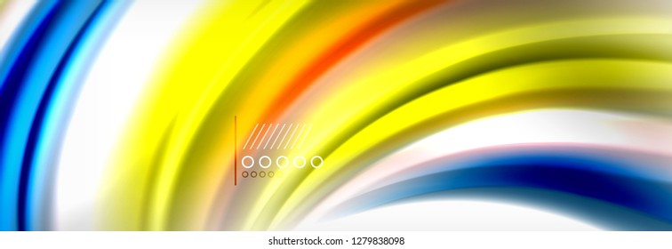 Smooth liquid blur wave background, color flow concept, vector illustration