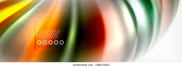 Fondo de la onda borrosa líquida suave, concepto de flujo de color, ilustración vectorial