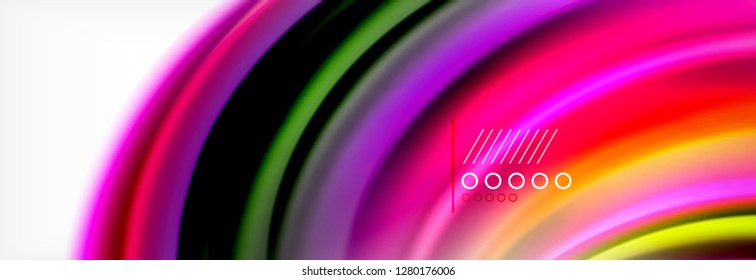 Fondo de la onda borrosa líquida suave, concepto de flujo de color, ilustración vectorial