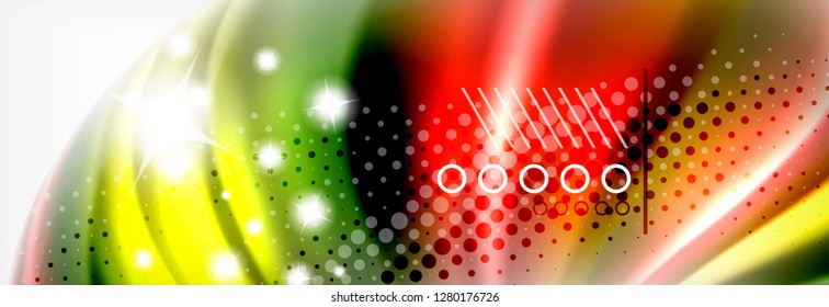 Smooth liquid blur wave background, color flow concept, vector illustration