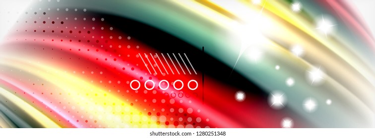 Smooth liquid blur wave background, color flow concept, vector illustration