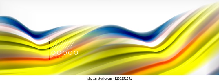 Smooth liquid blur wave background, color flow concept, vector illustration