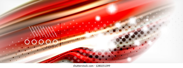 Fondo de la onda borrosa líquida suave, concepto de flujo de color, ilustración vectorial