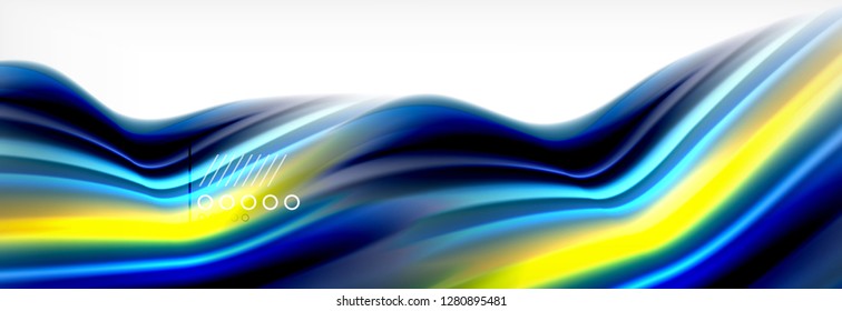 Smooth liquid blur wave background, color flow concept, vector illustration