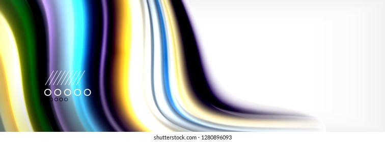 Fondo de la onda borrosa líquida suave, concepto de flujo de color, ilustración vectorial