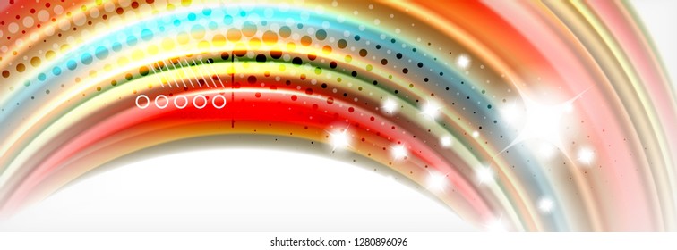 Smooth liquid blur wave background, color flow concept, vector illustration