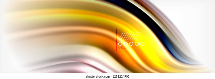 Smooth liquid blur wave background, color flow concept, vector illustration