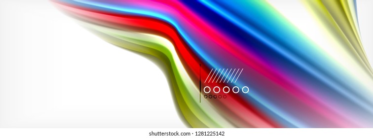 Fondo de la onda borrosa líquida suave, concepto de flujo de color, ilustración vectorial