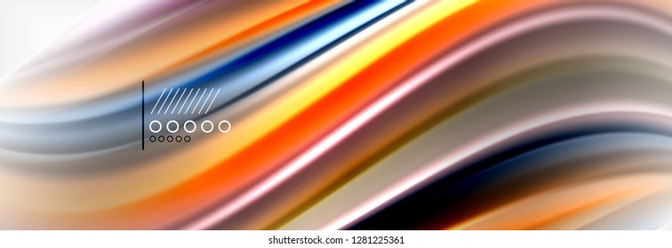 Smooth liquid blur wave background, color flow concept, vector illustration