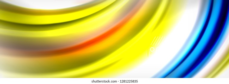 Smooth liquid blur wave background, color flow concept, vector illustration