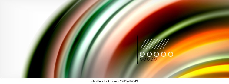 Smooth liquid blur wave background, color flow concept, vector illustration