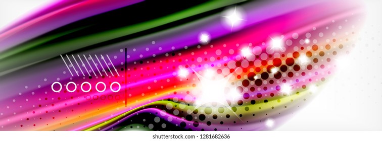 Smooth liquid blur wave background, color flow concept, vector illustration