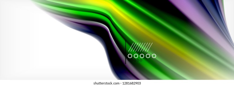 Smooth liquid blur wave background, color flow concept, vector illustration