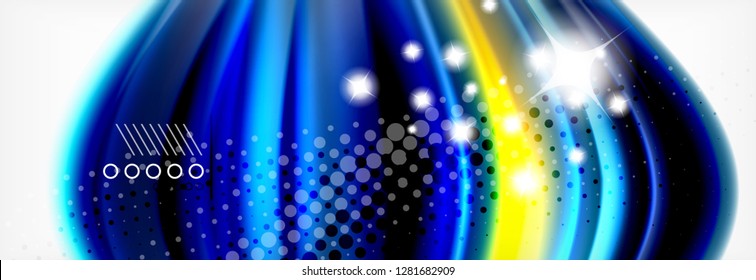 Smooth liquid blur wave background, color flow concept, vector illustration