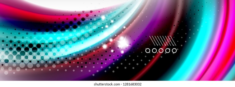 Smooth liquid blur wave background, color flow concept, vector illustration