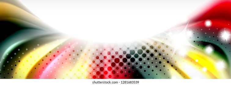 Fondo de la onda borrosa líquida suave, concepto de flujo de color, ilustración vectorial