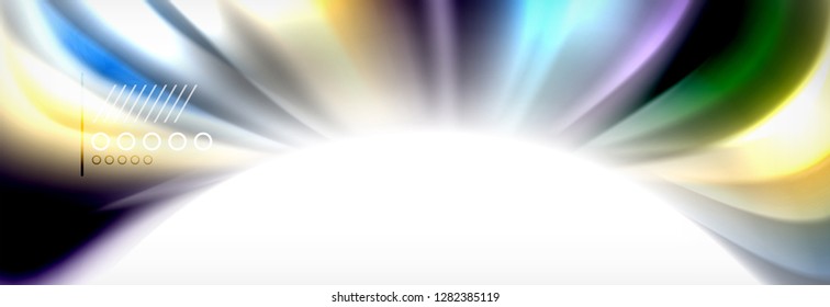 Fondo de la onda borrosa líquida suave, concepto de flujo de color, ilustración vectorial