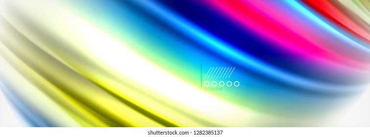 Smooth liquid blur wave background, color flow concept, vector illustration