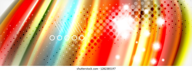 Smooth liquid blur wave background, color flow concept, vector illustration