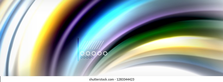 Smooth liquid blur wave background, color flow concept, vector illustration