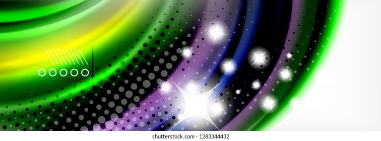 Smooth liquid blur wave background, color flow concept, vector illustration