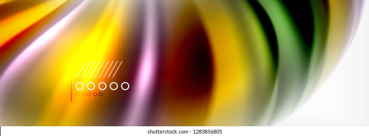 Fondo de la onda borrosa líquida suave, concepto de flujo de color, ilustración vectorial