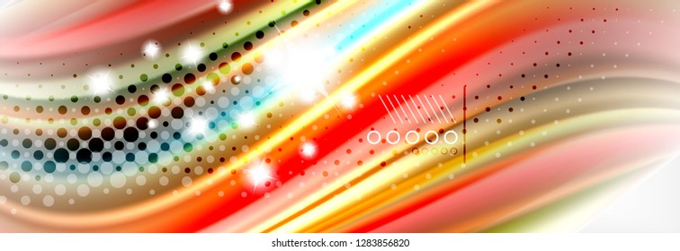 Smooth liquid blur wave background, color flow concept, vector illustration