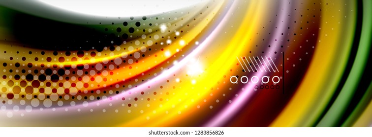 Smooth liquid blur wave background, color flow concept, vector illustration