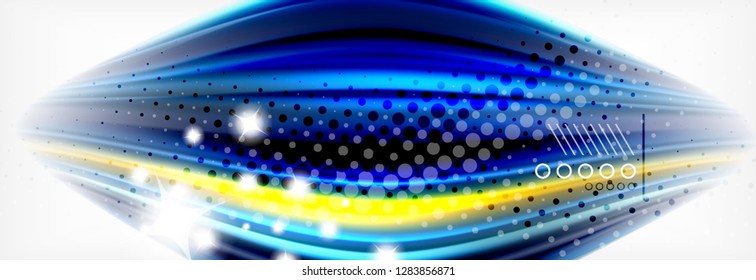 Smooth liquid blur wave background, color flow concept, vector illustration
