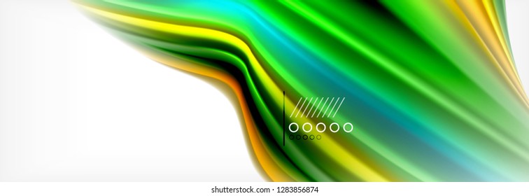 Smooth liquid blur wave background, color flow concept, vector illustration