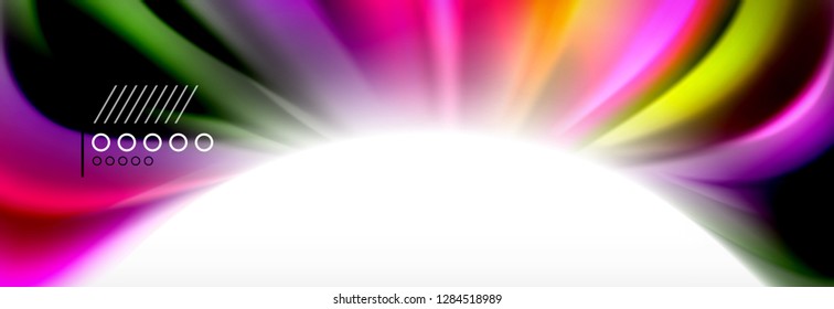 Fondo de la onda borrosa líquida suave, concepto de flujo de color, ilustración vectorial