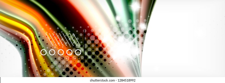 Smooth liquid blur wave background, color flow concept, vector illustration